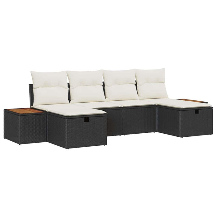 Set de canapele pentru grădină 6 pcs Negru 55 x 62 x 69 cm - WALTI WALTI
