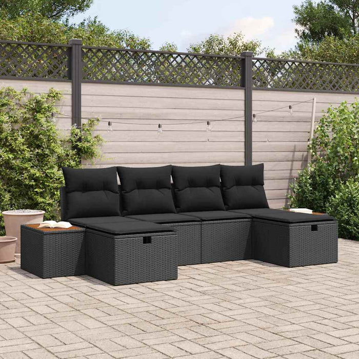 Set de canapele pentru grădină 6 pcs Negru 55 x 62 x 69 cm - WALTI WALTI