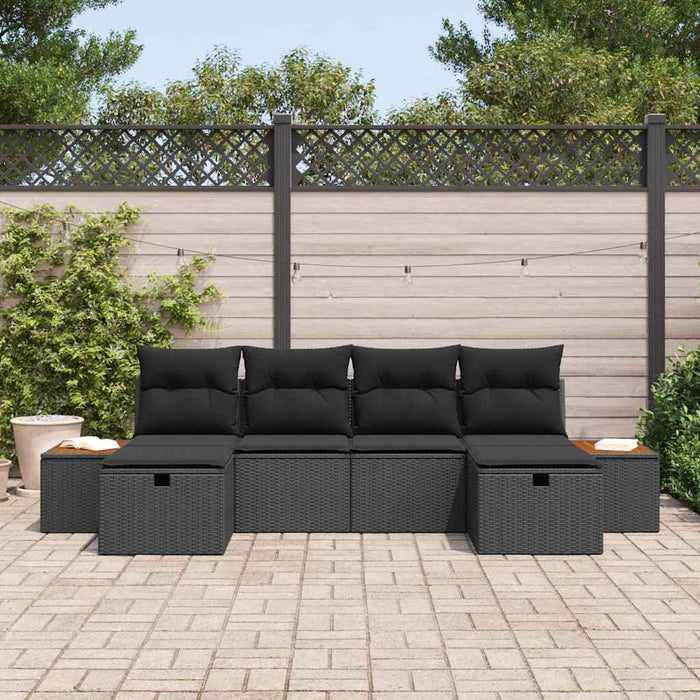 Set de canapele pentru grădină 6 pcs Negru 55 x 62 x 69 cm - WALTI WALTI