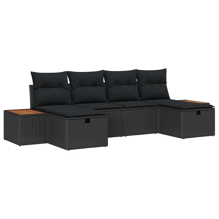 Set de canapele pentru grădină 6 pcs Negru 55 x 62 x 69 cm - WALTI WALTI