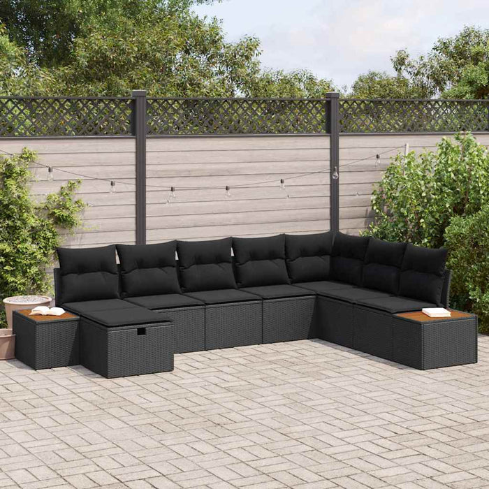 Set de canapele pentru grădină 8 pcs Negru 55 x 62 x 69 cm - WALTI WALTI
