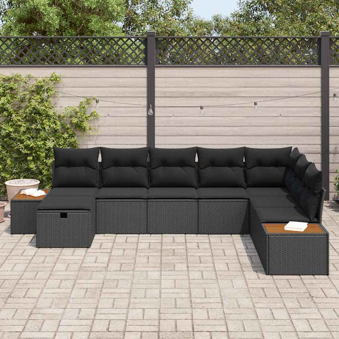 Set de canapele pentru grădină 8 pcs Negru 55 x 62 x 69 cm - WALTI WALTI
