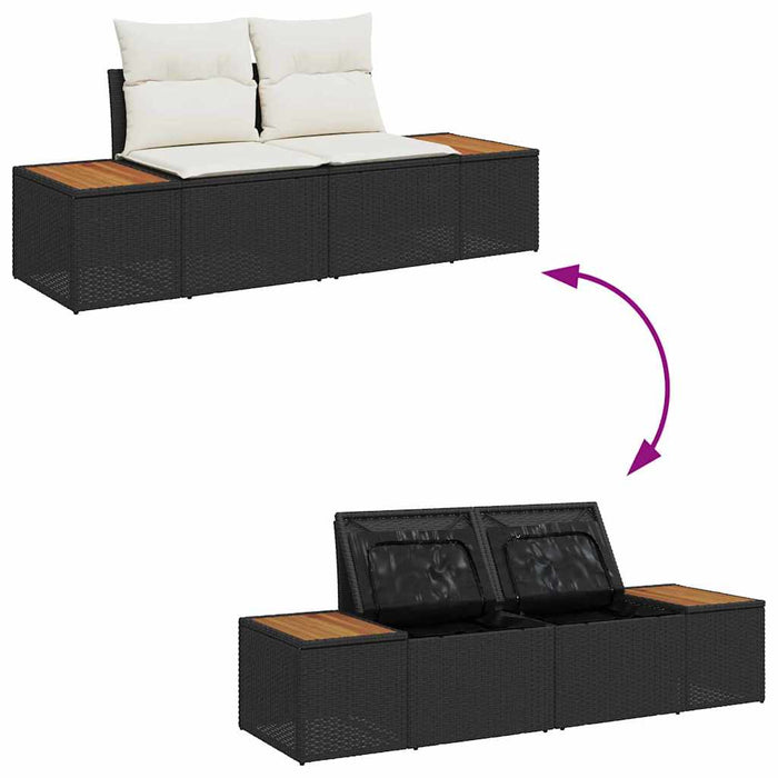 Set de canapele pentru grădină 9 pcs Negru 55 x 62 x 69 cm - WALTI WALTI
