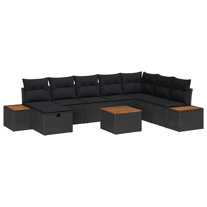 Set de canapele pentru grădină 9 pcs Negru 55 x 62 x 69 cm - WALTI WALTI
