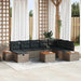 Set de canapele pentru grădină cu pernă 9 pcs Gri Rattan poli - WALTI WALTI