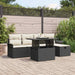 Set de canapele pentru grădină cu pernă 6 pcs Negru Rattan poli - WALTI WALTI