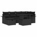 Set de canapele pentru grădină cu pernă 7 pcs Negru Rattan poli - WALTI WALTI