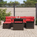 Set de canapele pentru grădină cu pernă 7 pcs Maro Rattan poli - WALTI WALTI