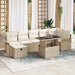 Set de canapele pentru grădină cu pernă 8 pcs Bej Rattan poli - WALTI WALTI