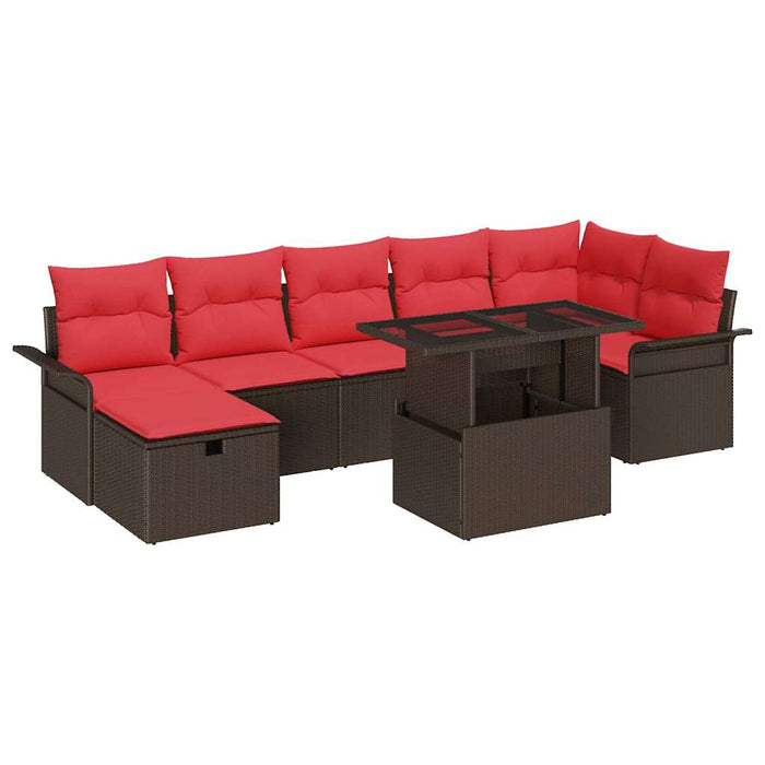 Set de canapele pentru grădină cu pernă 8 pcs Maro Rattan poli - WALTI WALTI