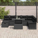 Set de canapele pentru grădină cu pernă 9 pcs Negru Rattan poli - WALTI WALTI