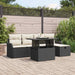 Set de canapele pentru grădină cu pernă 6 pcs Negru Rattan poli - WALTI WALTI