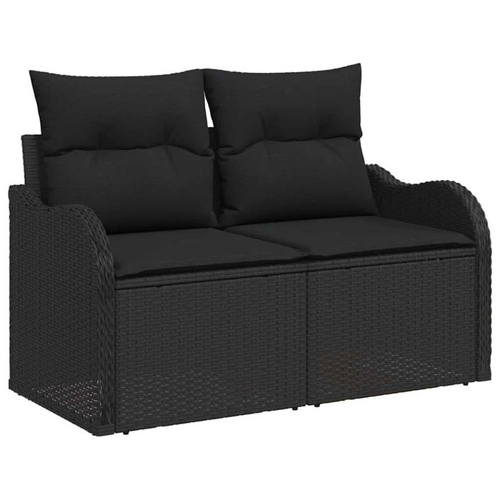 Set de canapele pentru grădină cu pernă 8 pcs Negru Rattan poli - WALTI WALTI