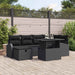 Set de canapele pentru grădină cu pernă 7 pcs Negru Rattan poli - WALTI WALTI
