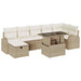 Set de canapele pentru grădină cu pernă 8 pcs Bej Rattan poli - WALTI WALTI