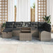Set de canapele pentru grădină cu pernă 9 pcs Gri Rattan poli - WALTI WALTI