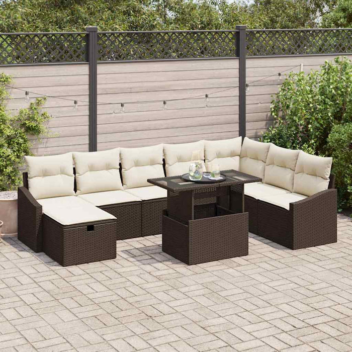 Set de canapele pentru grădină 9 pcs Maro poliratan - WALTI WALTI