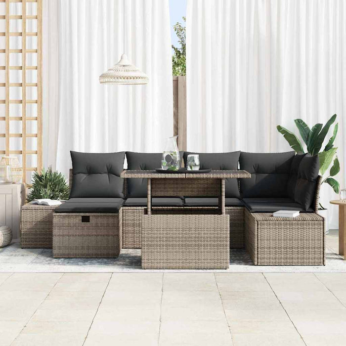 Set de canapele pentru grădină 7 pcs Gri poliratan - WALTI WALTI