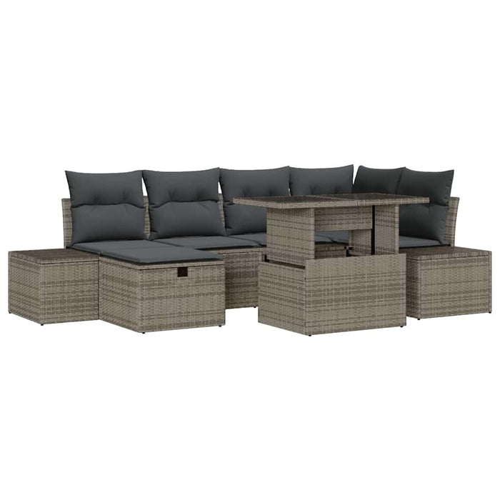 Set de canapele pentru grădină 7 pcs Gri poliratan - WALTI WALTI