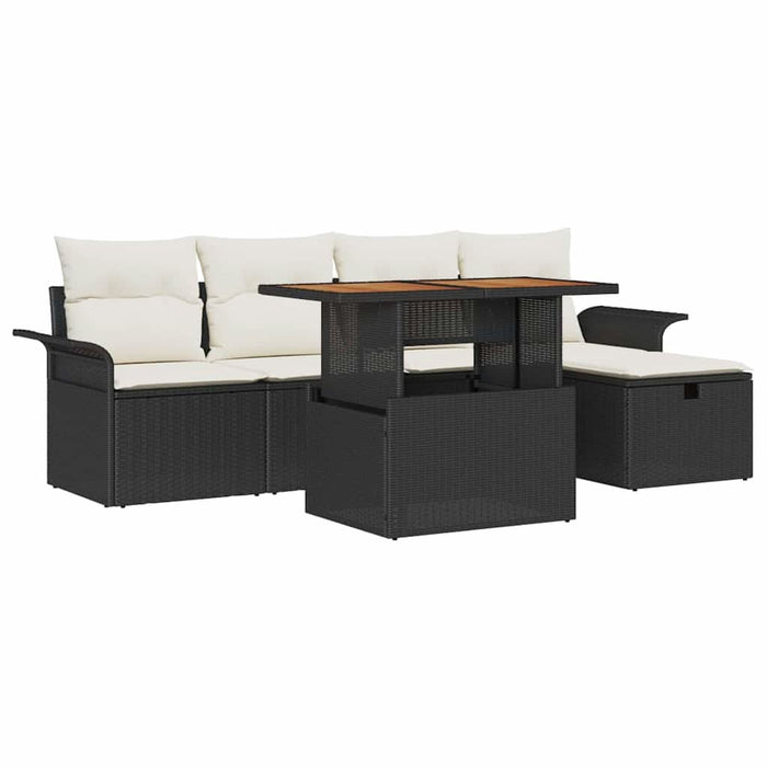 Set de canapele pentru grădină 6 pcs Negru poliratan - WALTI WALTI