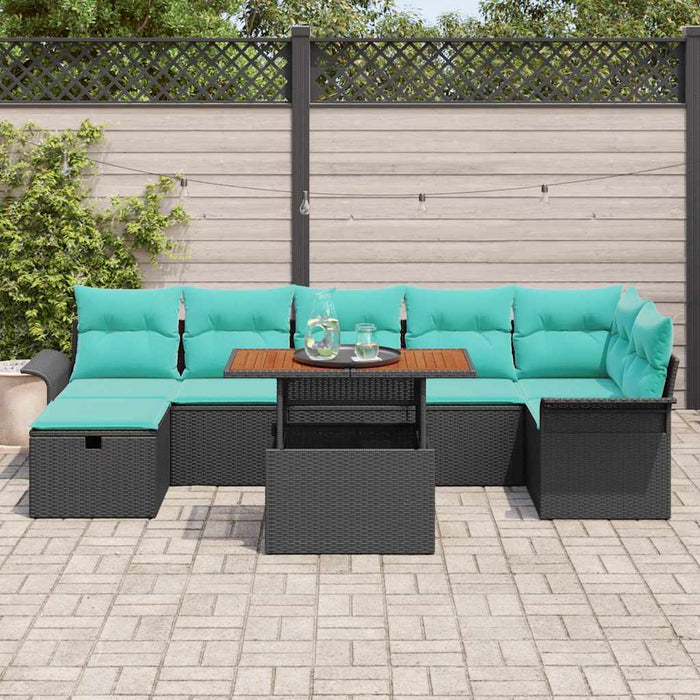Set de canapele pentru grădină 8 pcs Negru poliratan - WALTI WALTI