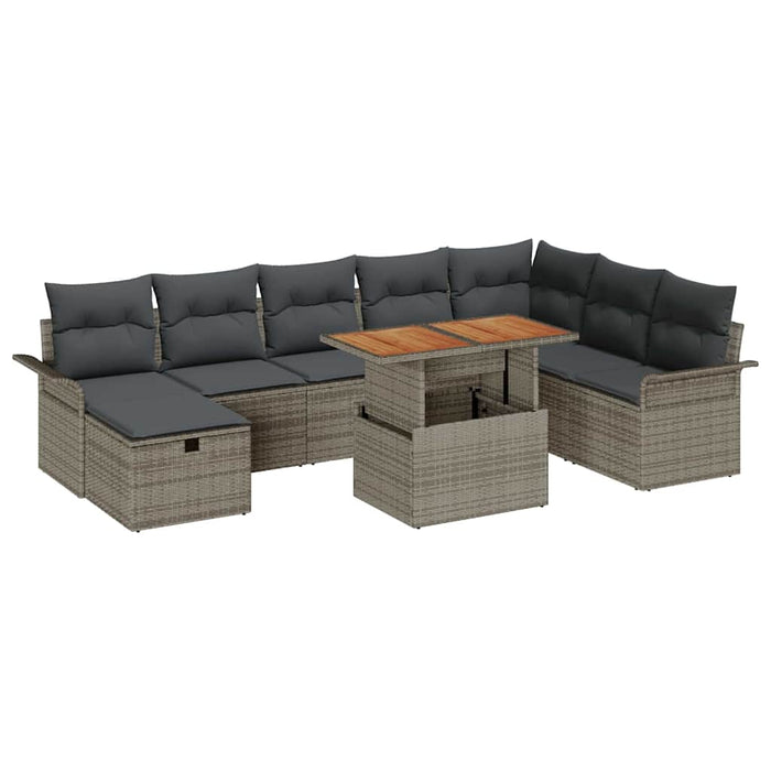 Set de canapele pentru grădină 9 pcs Gri poliratan - WALTI WALTI
