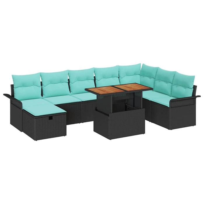 Set de canapele pentru grădină 9 pcs Negru poliratan - WALTI WALTI