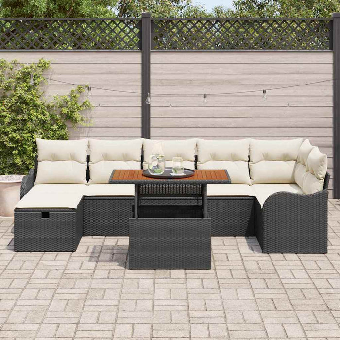 Set de canapele pentru grădină 8 pcs Negru Rattan poli - WALTI WALTI