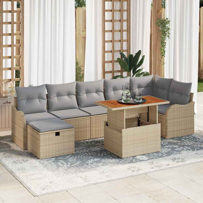 Set de canapele pentru grădină 8 buc. Bej Rattan poli - WALTI WALTI