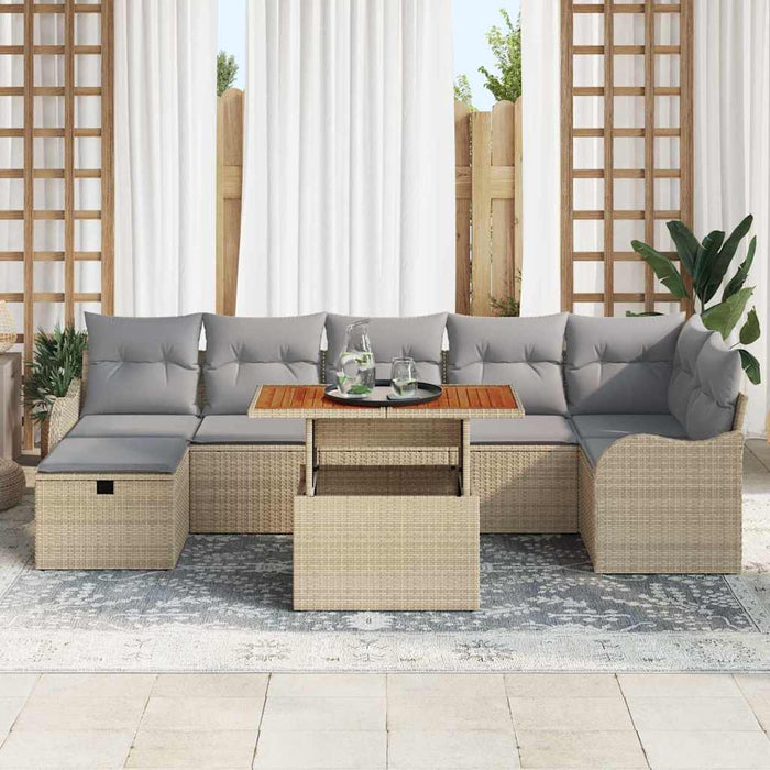 Set de canapele pentru grădină 8 buc. Bej Rattan poli - WALTI WALTI