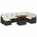 Set de canapele de grădină cu 9 piese, cu perne, ratan poly negru - WALTI WALTI