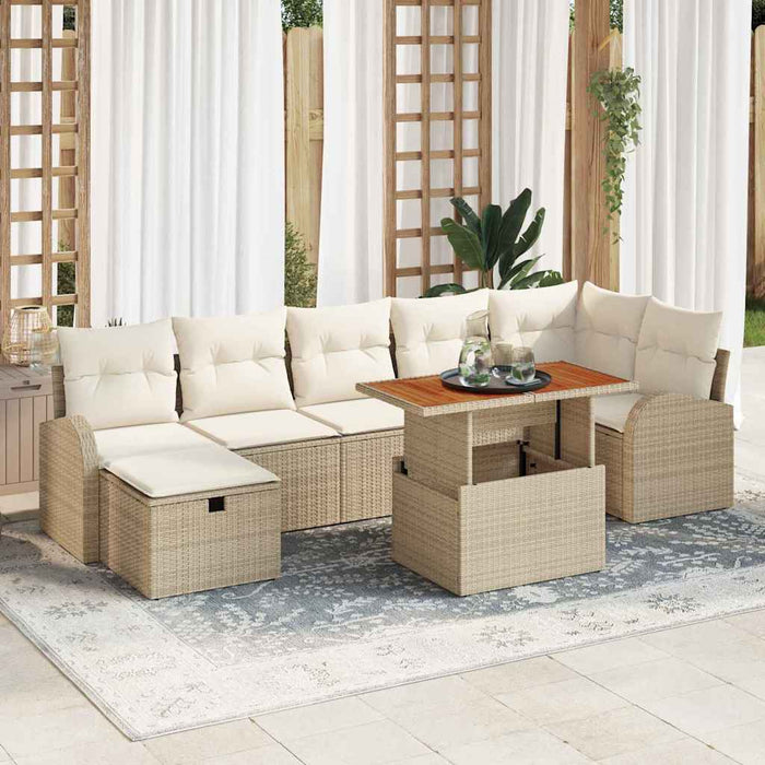 Set de canapele pentru grădină 8 pcs Bej poliratan - WALTI WALTI