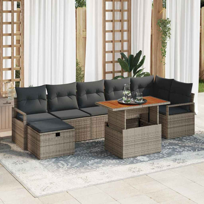 Set de canapele pentru grădină 8 pcs Gri poliratan - WALTI WALTI