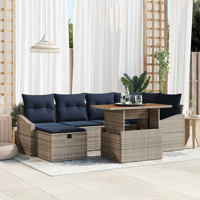 Set de canapele pentru grădină 7 pcs Gri poliratan - WALTI WALTI