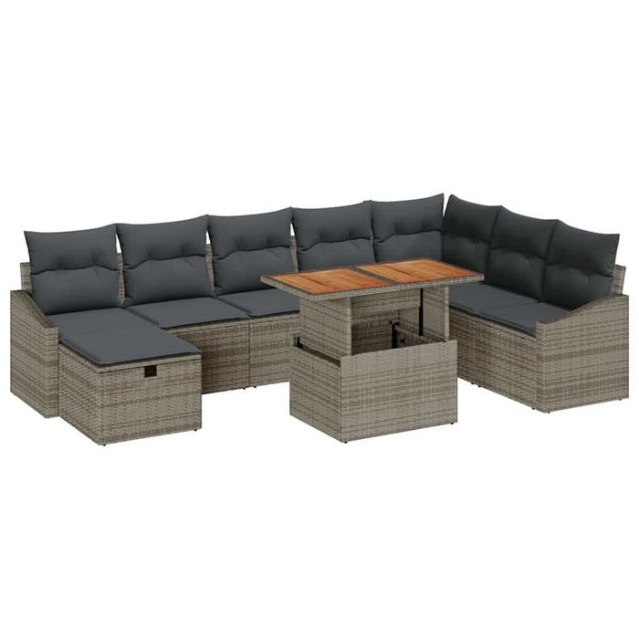Set de canapele pentru grădină 9 pcs Gri poliratan - WALTI WALTI