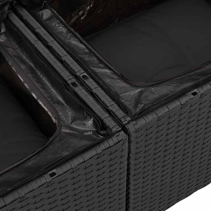 Set de canapele pentru grădină 9 pcs Negru poliratan - WALTI WALTI