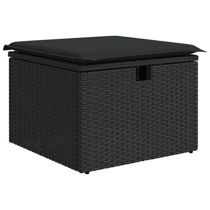 Set de canapele pentru grădină 9 pcs Negru poliratan - WALTI WALTI
