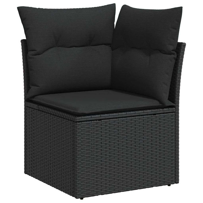 Set de canapele pentru grădină 7 pcs Negru poliratan - WALTI WALTI