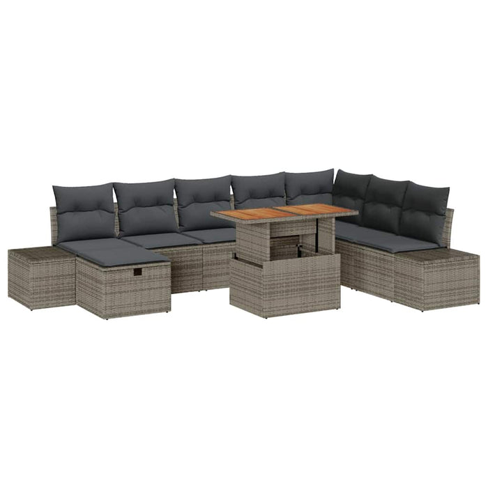Set de canapele pentru grădină 9 pcs Gri Rattan poli - WALTI WALTI
