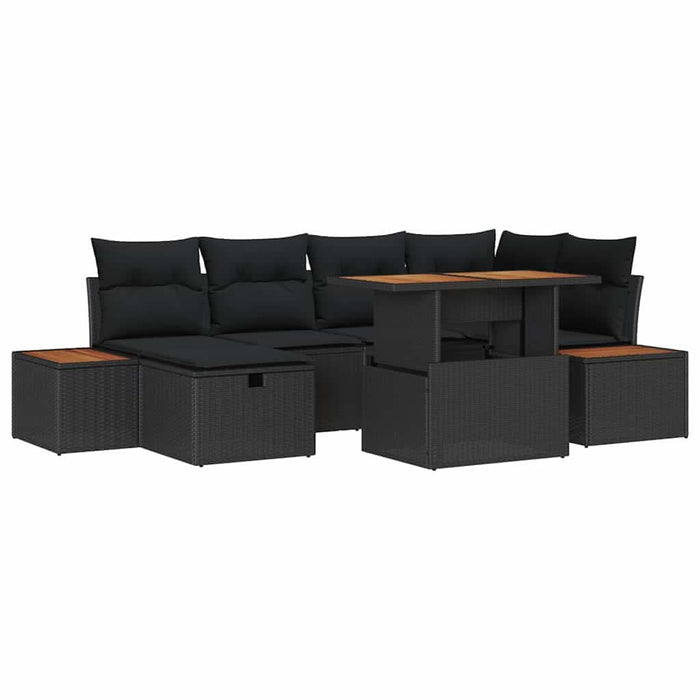 Set de canapele pentru grădină 7 pcs Negru poliratan - WALTI WALTI