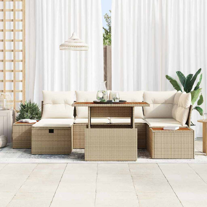 Set de canapele pentru grădină 7 pcs Bej poliratan - WALTI WALTI