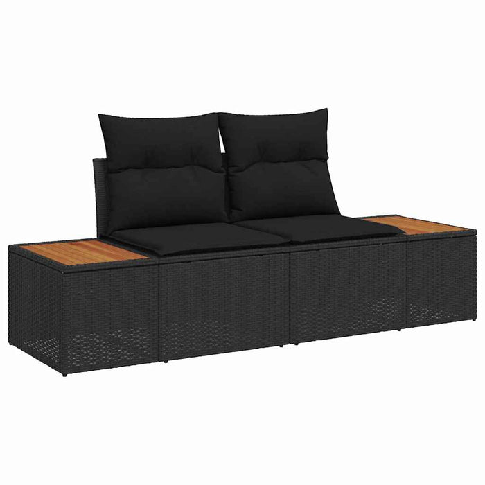 Set de canapele pentru grădină 9 pcs Negru poliratan - WALTI WALTI
