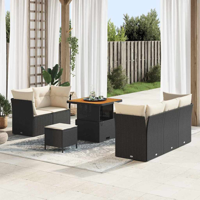 Set de canapele pentru grădină 8 pcs Negru poliratan - WALTI WALTI