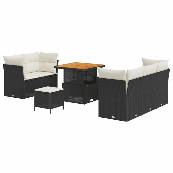Set de canapele pentru grădină 8 pcs Negru poliratan - WALTI WALTI