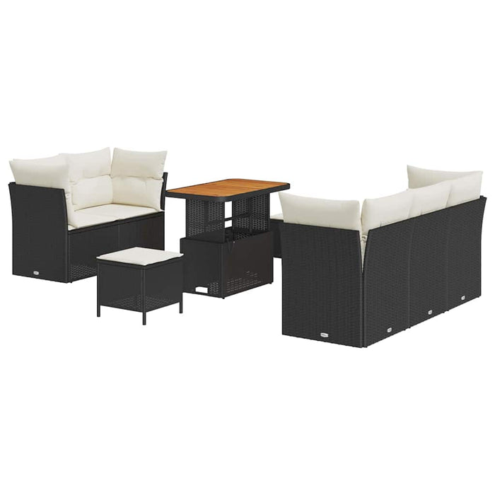 Set de canapele pentru grădină 8 pcs Negru poliratan - WALTI WALTI
