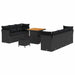 Set de 10 piese canapele de grădină cu perne Negru Poliratan Acacia - WALTI WALTI