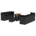 Set de canapea de grădină vidaXL 10 piese cu perne Negru Poliratan Acacia - WALTI WALTI
