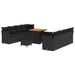 Set de canapele pentru grădină 11 pcs Negru poliratan - WALTI WALTI
