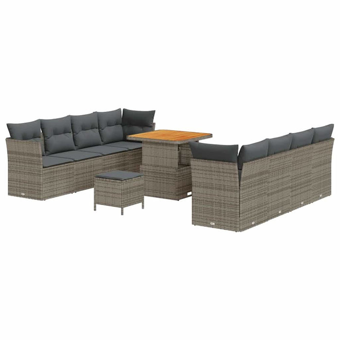 Set de canapele pentru grădină 11 pcs Gri poliratan - WALTI WALTI