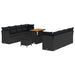 Set de canapele pentru grădină 11 pcs Negru poliratan - WALTI WALTI